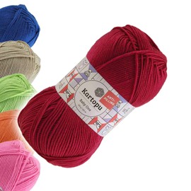 Kartopu Baby One Knitting Yarn 100 g Anti-Pilling Baby Wool Choice of Colours Colour: K125 Carmine Red