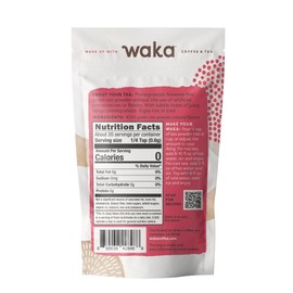 Waka Instant Green Tea Mix, Pomegranate Flavored - 100% Tea Leaves, No Additives, Unsweetened Sample/Travel Size Tea Powder - Easy Quick Hot and Iced Teas, Up to 20 Cups or 5 Quarts (.45oz)