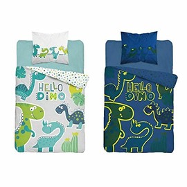 Dinosaur Single Duvet Cover + Pillow Case Luminous 1158