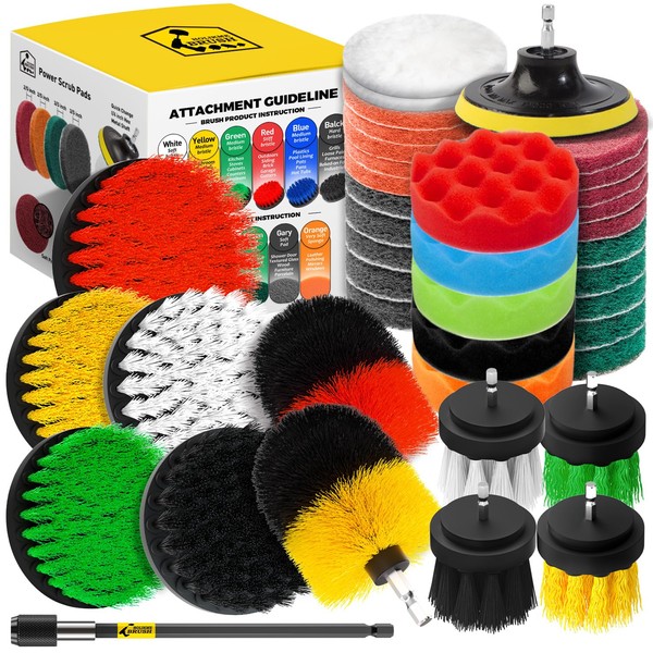 Holikme Holikme 40 Piece Drill Brush Attachment Set Scrub Pads