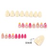 Flower Press on Nails Short Medium Almond Fake Nails Yellow