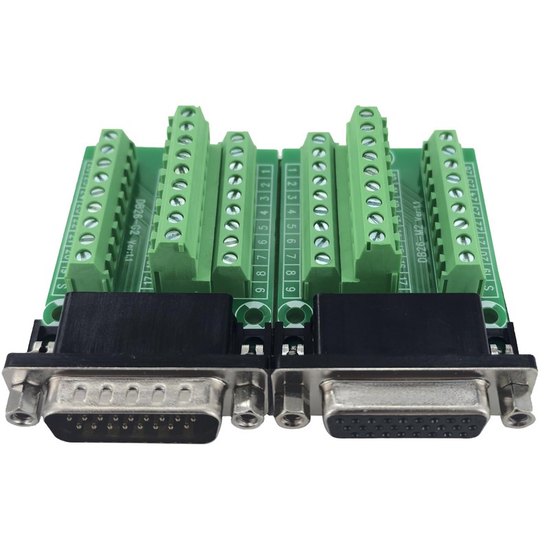 ATMLCOER 2Pcs DB26 RS232 Male Female Breakout Board Connector, D-SUB
