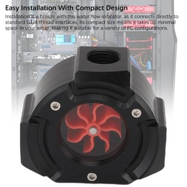 Flow Meter Indicator, G1/4 Threaded 8 Impeller 3 Ways Water Flow Meter, Computer Water Cooling Water Flow Indicator for PC Water Cooling System Cooler Chiller