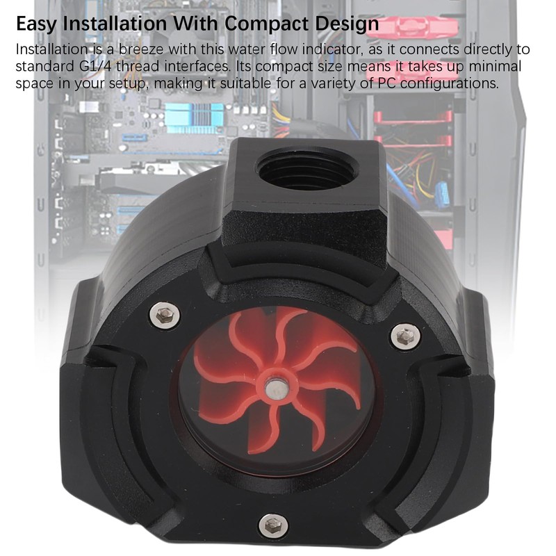 Flow Meter Indicator, G1/4 Threaded 8 Impeller 3 Ways Water