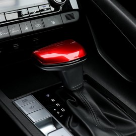 Cnaurda Car Knob Gear Protector,Car Shift Gear Cover, Gear Cover Compatible with Hyundai Elantra 2021-2025 Interior Accessories (Red)