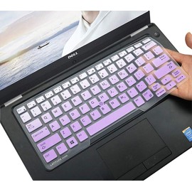 Dell Latitude Keyboard Cover for Dell Latitude E7450 E7470 E5470 E7480 E5450 5480 5490 7490, Dell 3340 E3340 Laptop Silicone Keyboard Skin Keyboard Protector, Gradual Purple (US Layout, with Pointing)