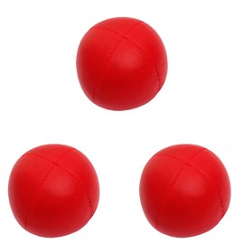 3 x Pro 76g Cascade Mini Juggling Balls - Small Sized Quality Thud Juggling Balls & Bag - Set of 3 Juggling Balls (Red)