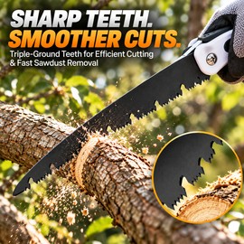 Folding Hand Saw for Tree Pruning and Wood Cutting – Portable Metal Pruning Saw for Gardening, Camping and Outdoor Tasks
