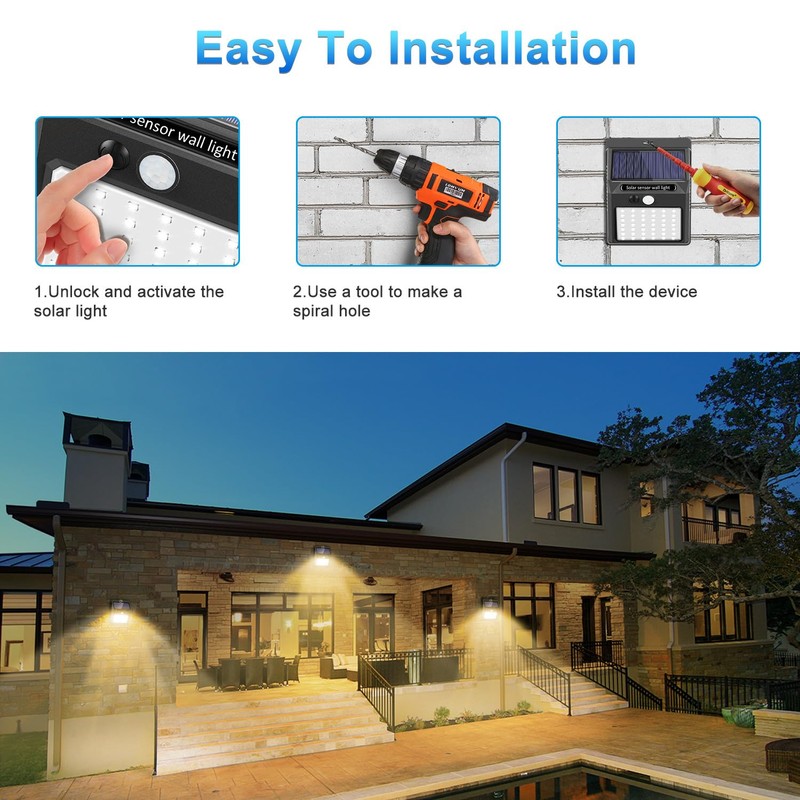 Solar Lights Outdoor, 10 Pack Solar Motion Sensor Outdoor Lights