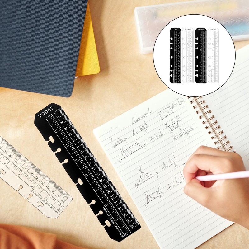 Pack of 4 Bookmark Ruler, A5 Page Marker Ruler, Folder,