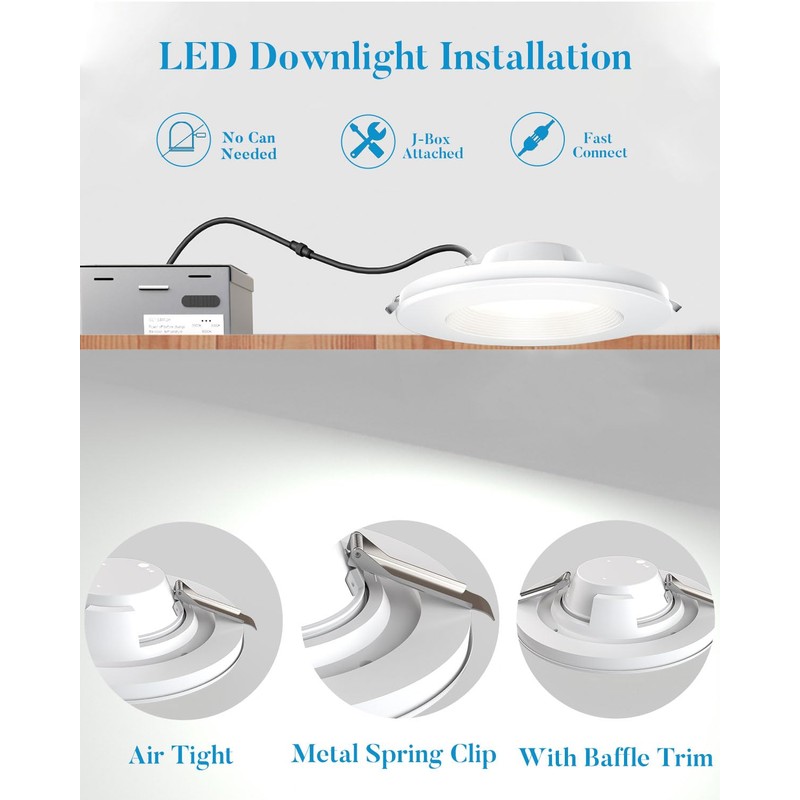 Lightdot 6 Inch LED Recessed with Night Light 1200LM 12W