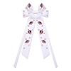 Game Day Hair Bows for Women Football Hair Bows Clips Jeweled Large Hair Bows Silky Satin Hair Ribbons Cheer Bows Red Blue Spirit Day Accessories Football Mom Game Day Accessories Outfits (Pattern C1)