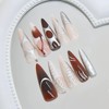 24Pcs Red Press on Nails Long Almond Fake Nails Stiletto