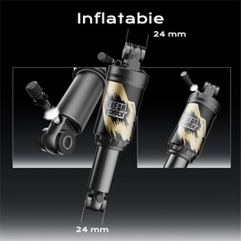 Dual air chamber Bike Rear Shocks 165mm,Mountain Bieyele Coil Rear ShockAbsorber MTB Rear Suspension for MTB/E-Bike/Scooter