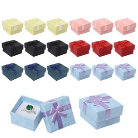 Qaziuy 18Pcs Jewelry Gifts Boxes, Small Gift Boxes with Lids Jewellery Display Gift Boxes Ring Boxes Package & Storage Case for Christmas Valentine's Day Necklace Earring Gift