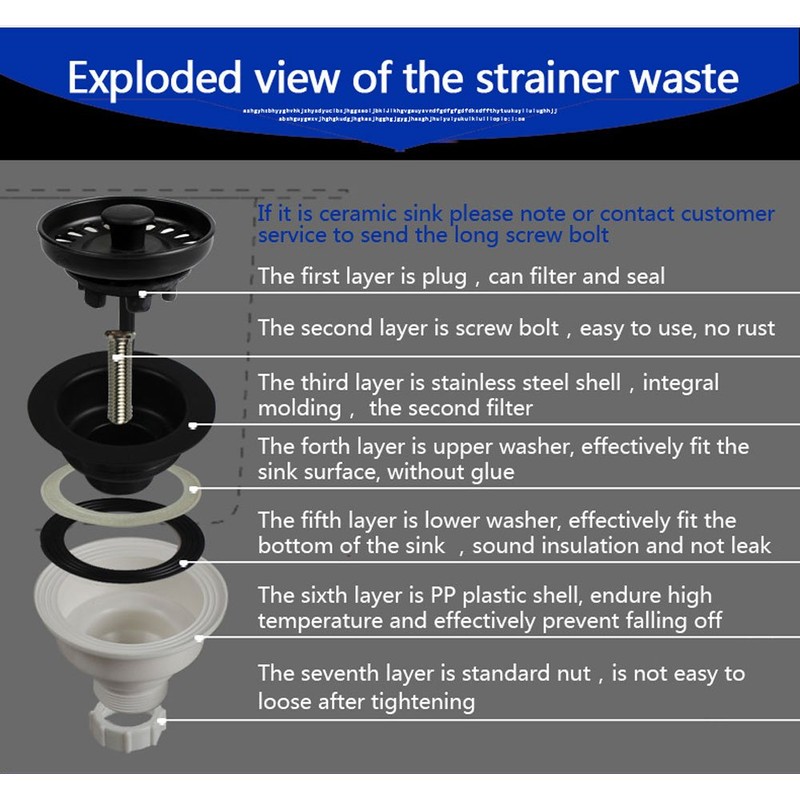 Talea Kitchen Sink Flange 114mm 1-1/2" Strainer Drain with Plug