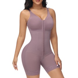 M MYODRESS Fajas Colombianas Moldeadoras Full Body Shapewear for Women Tummy Control Bodysuit Post Surgery Compression, Purple, XX-Large