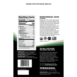 Terrasoul Superfoods Organic Wheat Grass Juice Powder, 20 Ounces - USA Grown