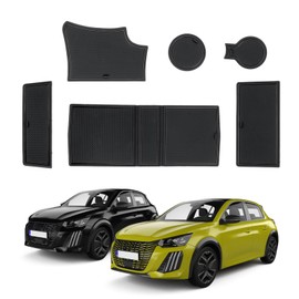 ECOZEN For Peugeot 208/e-208/2008/e-2008 Restyling 2020-2025 Rubber Mat Door Seam Mat, Suitable for Centre Console, Cup Holder, Storage Compartment, Door Seam, Non-Slip/Shock/Protection/Noise