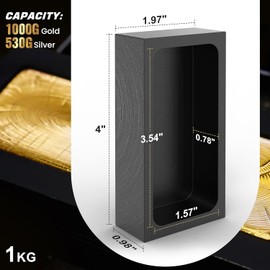 MMasters 1kg-4 Pieces Premium Graphite Ingot Mold for Metal Casting - High-Purity Material for Gold, Silver, Aluminum, Copper, and Brass - Heat Resistant up to 1800℃/3272℉
