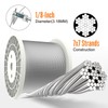 BLIKA 200FT 1/8" Stainless Steel Cable, T316 Marine Grade, Stainless