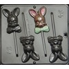 Easter Bunny with Bow Lollipop Chocolate Candy Mold Easter 880