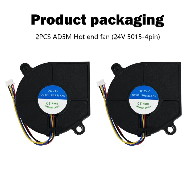 RugooSpink 2PCS Adventurer 5M/5M Pro Fan Hotend Heatsink Fan 5015