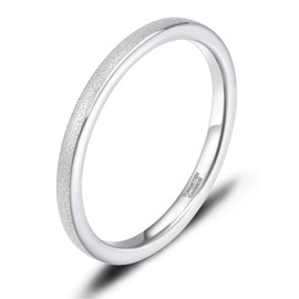 SOMEN TUNGSTEN 2mm Tungsten Wedding Band for Women Men Sandblasted Thin Stackable Engagement Rings Size 10