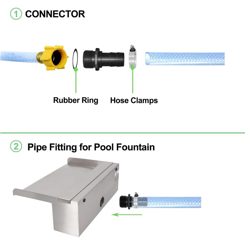 LONGRUNNEW Pond Hose Fittings Adapter PVC Pipe Fitting Adapter Black