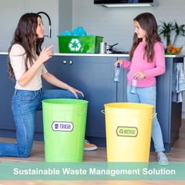 MBAIYO 8Pcs Trash and Recycle Stickers,Recycle Stickers for Trash Bins Waste and Recover Decals Garbage Can Indoor Outdoor Garbage Can Home Office Kitchen Apartment Hotel