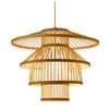 Bamboo Woven Pendant Light Imitation Sheepskin Chandelier Lantern Hanging Lamp
