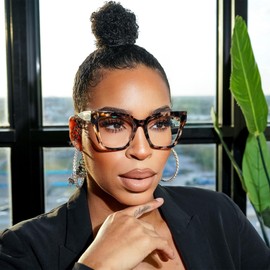 Zeelool Vintage Cat Eye Glasses Frame for Women with Non-prescription Clear Lens Domena ZJGA814740-03 Tortoise