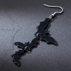 Halloween Bat Dangle Earrings – Black Triple Bat Drop Jewelry