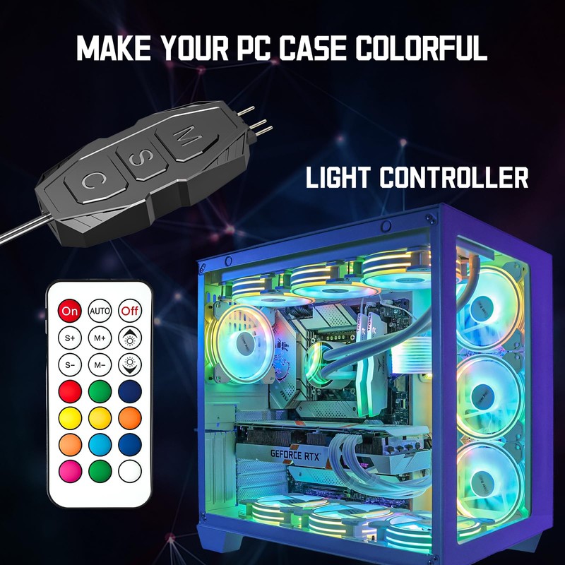 ARGB Controller Kit, GSCOLER RGB PC Fan Controller with 21