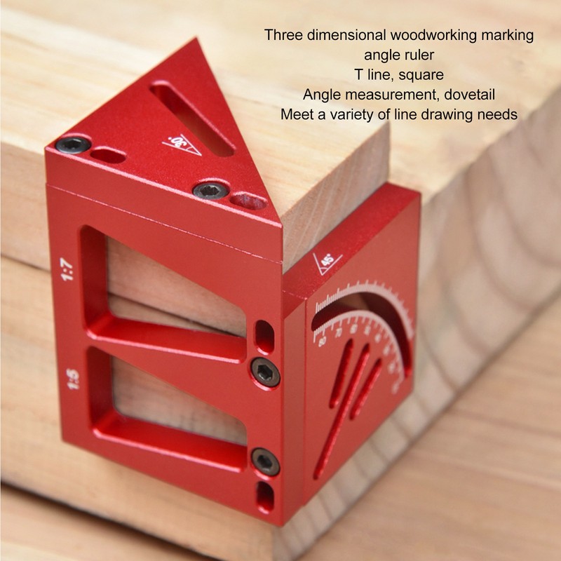 Multi Angle 3D Protractor 45 Degree Marking Ruler Essential Woodworking