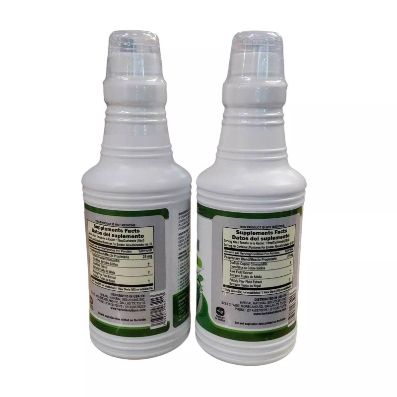 Herbal Solution 2pcs Clorofila de Nopal y Sabila Liquida Chlorophyll