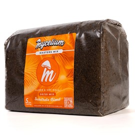 Mycelium Master Mix Mushroom Growing Kit I Alder & Soy Hull Substrate Blend I High Yield Proprietary Mix I Organic Sterilized Mushroom Grow Bag for Starter & Pro Home Growers, 5lbs