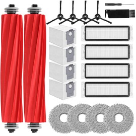 isinlive 20pcs Q Revo Zubeh?r kompatibel mit Roborock Q Revo Rboter-Staubsauger, 2 Rollenb??rste, 4 HEPA-Filter, 4 Staubbeutel, 4 Mikrofaser-Pads, 4 Seitenb??rsten, 1 Schraubendreher(Nur f??r Qrevo)