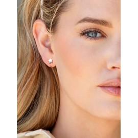 Half Circle Huggie Earrings,S925 Star Half Hoops Earrings for Women,Small Silver Huggie Hoop Earrings
