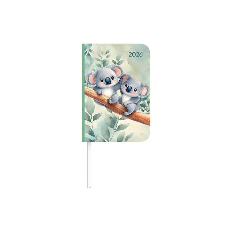 Lady Journal Mini Koala 2026 - Taschen-Kalender 8x11,5 cm -