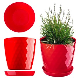 Kadax Decorative Flower Pot, for Flowers and Plants, with bottom tray, Made of Light and Durable Material