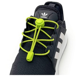 HILELIFE Elastic Lace-Up Laces, Never Laced Quick and Stretchy Replacement Laces for Sneakers with Reflective Laces and Fasteners for Children and Adults, Green (green 1)