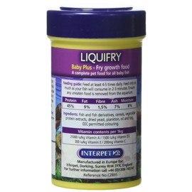 Interpet Interpet Liquifry No. 3 - Safe Nutrution Baby Plus Growth Weaning Fish Food for All Young Fish, Micro Flake with Protein and Vitamins