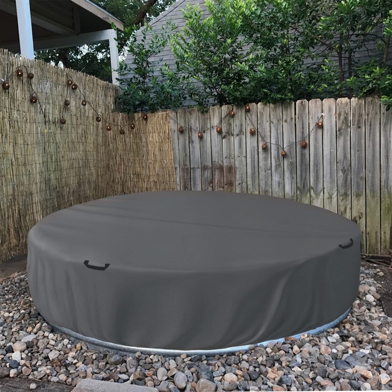 Bitubi 8 Ft Steel Round Stock Tank Pool Cover,Upgraded to