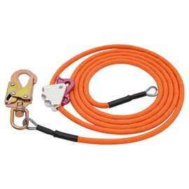 Flip Line, 20kn Steel Core Flipline Kit, Adjustable Tree Lanyard Cut Resistant Tree Climbing Lanyard, Low Stretch Positioning Swivel Snap Hook Triple Lock Rope Lanyard for Climbing Rescue (1/2" x 14')