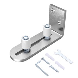 CCJH Barn Door Floor Guide Stainless Steel Adjustable Sliding Door Bottom Guide Ball Bearing Wall Mount- Non-Scratch Wheels