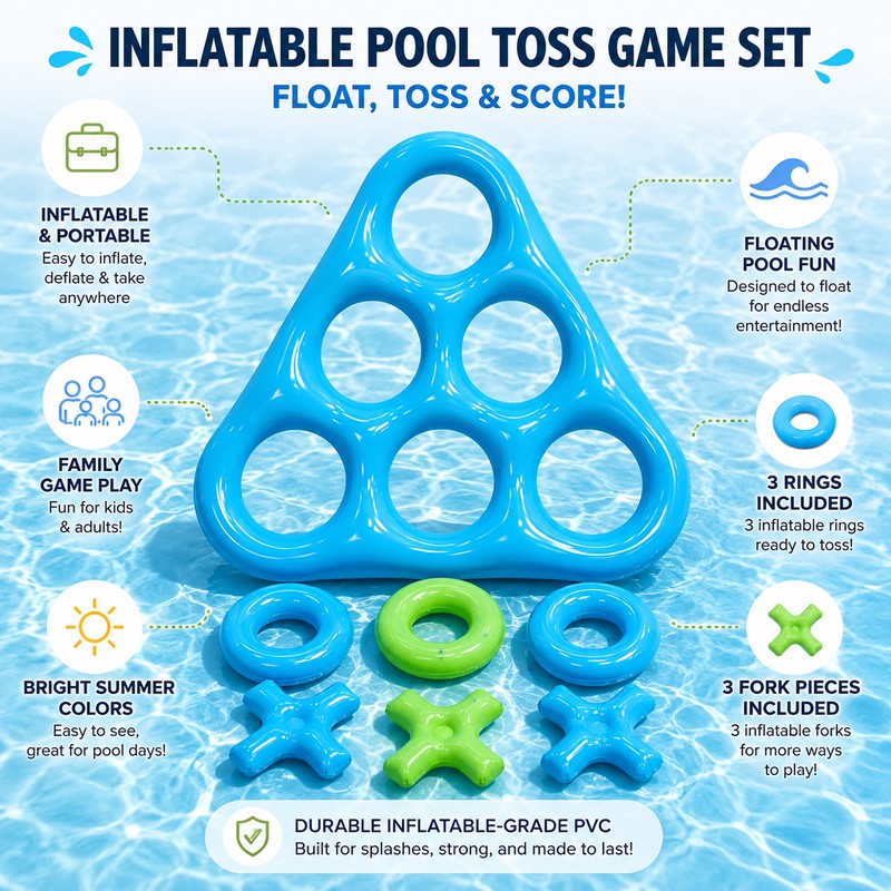 Inflatable Pool Toss Game Set for Family Fun – Floating