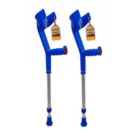2 x FabaCare Crutch for Children, Forearm Crutch, Height Adjustable, Lightweight Crutch, Children's Crutch up to 100 kg, Blue