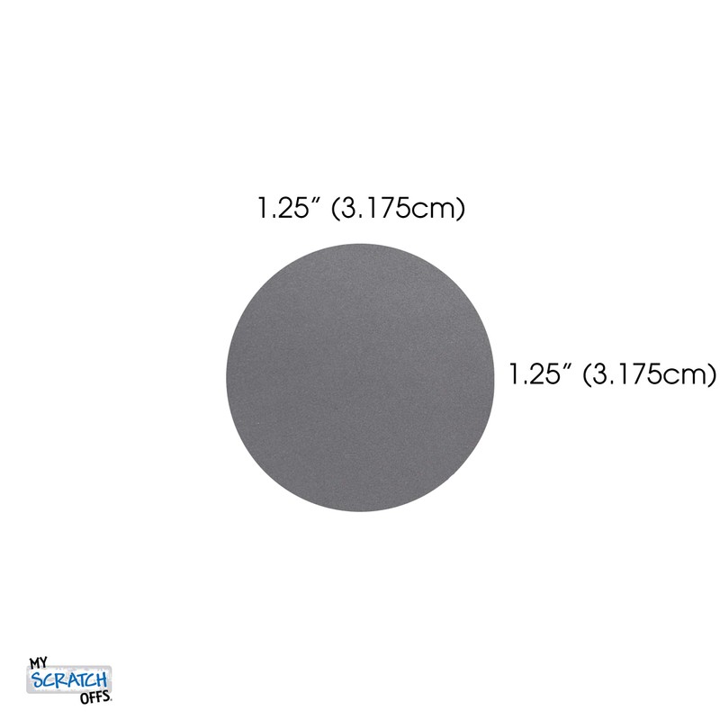 My Scratch Offs 1.25 Inch Silver Round Scratch Off Sticker