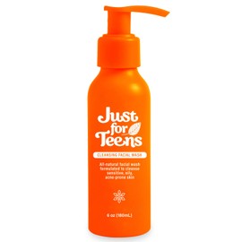 Just For Teens Organic Cleansing Facial Wash | Natural Ingredients for Preteens & Teens with Sensitive, Oily, Acne-Prone Skin (6 oz)
